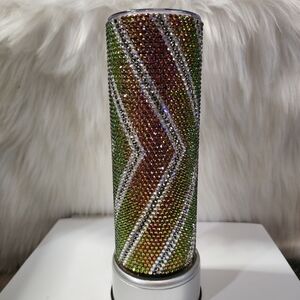 BRAND NEW DOUBLE WALL STAINLESS STEEL RHINESTONE TUMBLER 20OZ